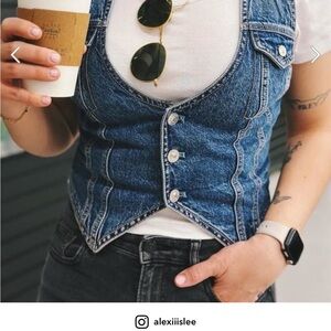 American Eagle Outfitters Blue Denim Tank Top